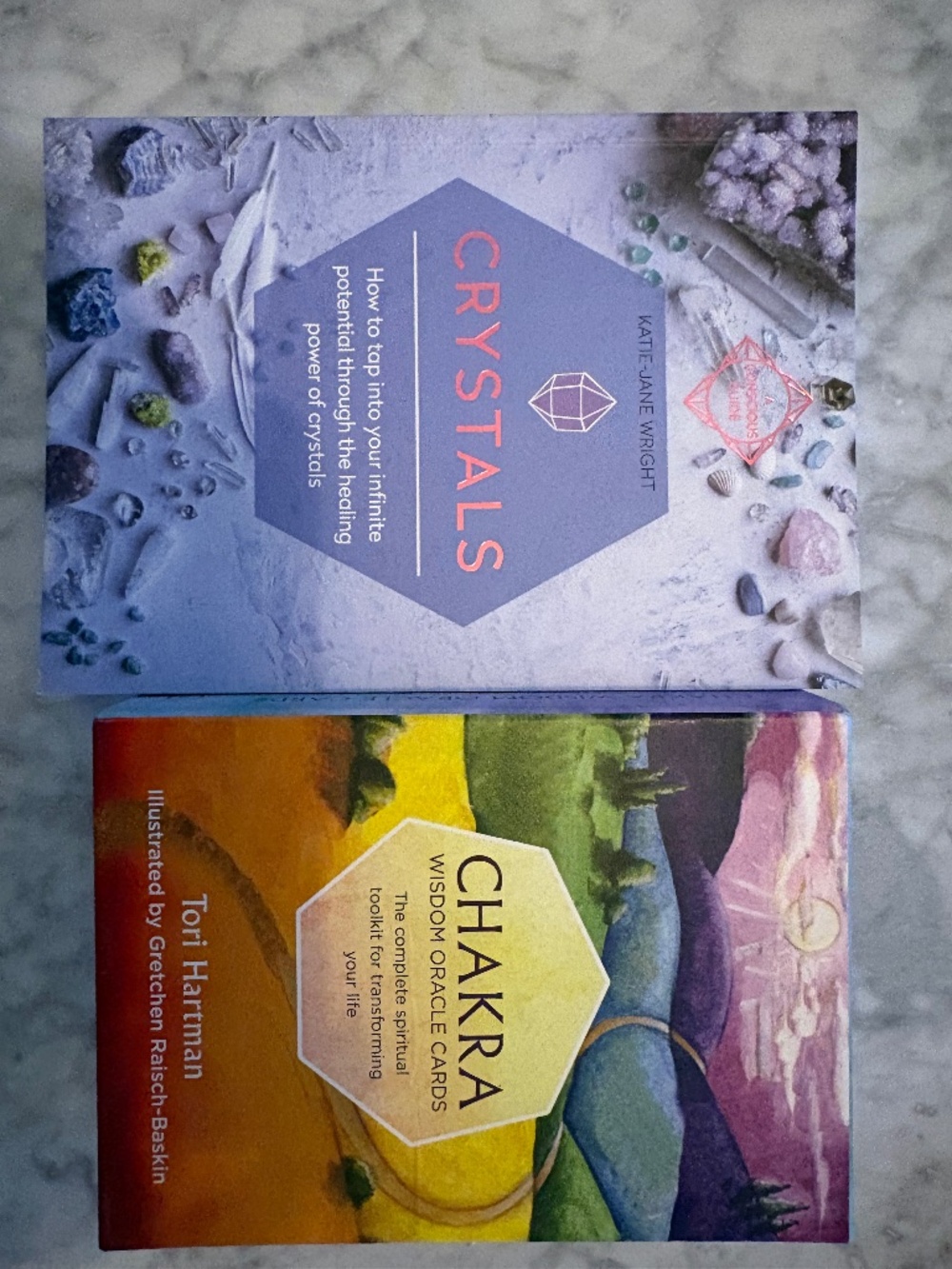 Crystals Book + Chakra Wisdom Oracle Cards Set | Spiritual Healing Bundle
